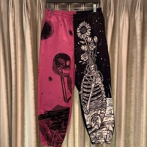 Women’s Pink and Black Cropped Joggers
